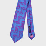 Wave Silk Tie in Blue & Purple