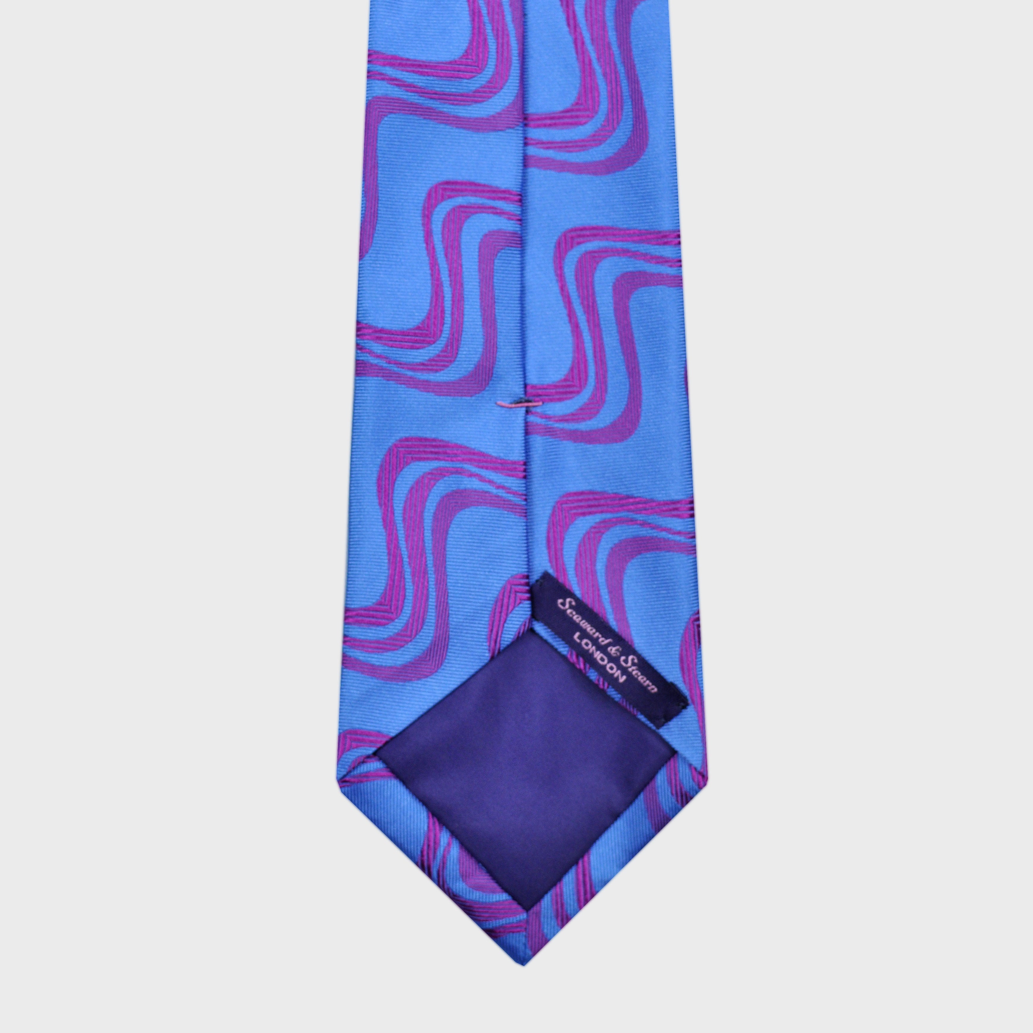 Wave Silk Tie in Blue & Purple