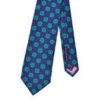 Medallion Repeat 'Dusty Silk' Print Tie in Blue & Teal