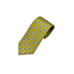 Medallion Repeat 'Dusty Silk' Print Tie in Lemon & Blue