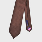 Natte Woven Squares Silk Tie in Brown