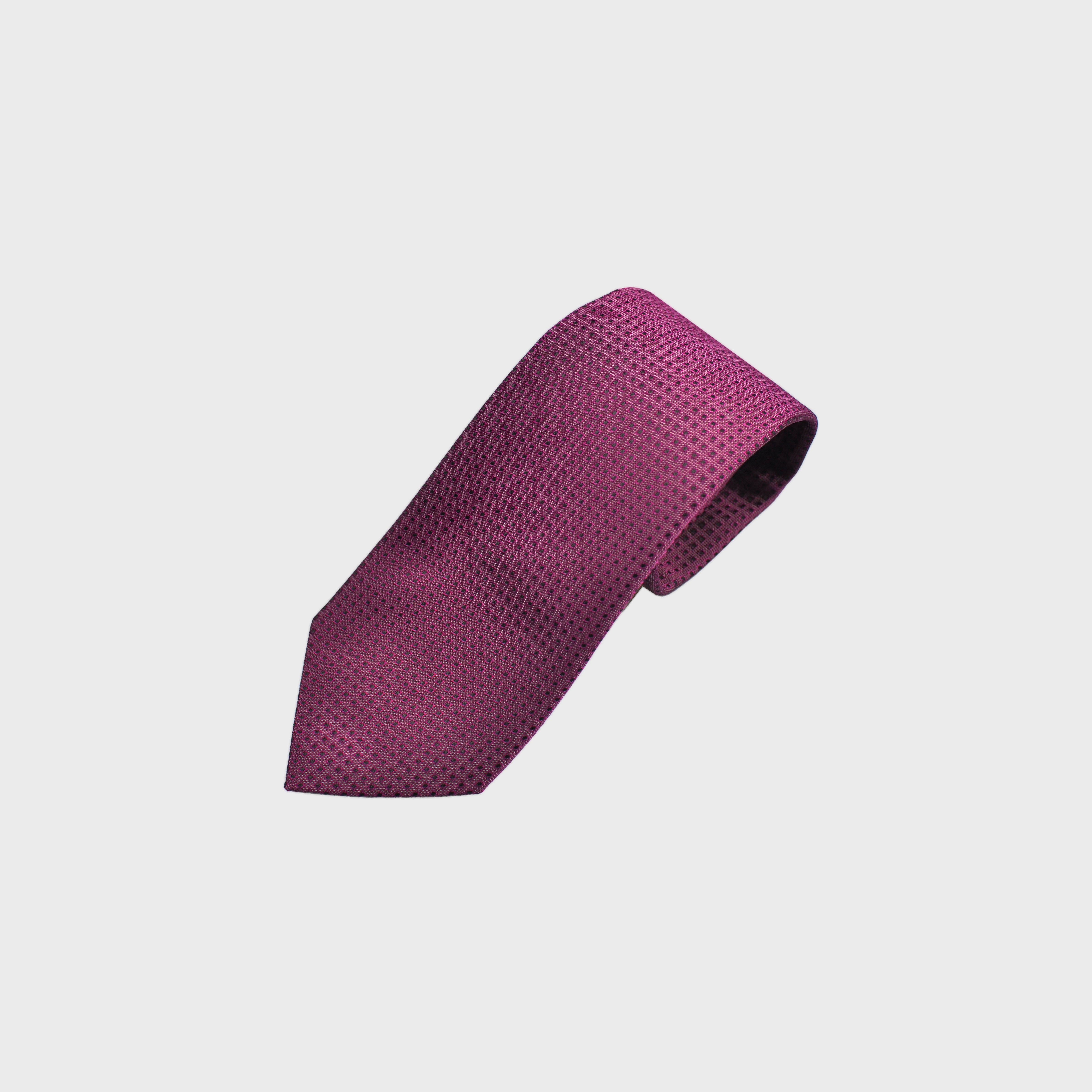 Natte Woven Squares Silk Tie in Light Claret