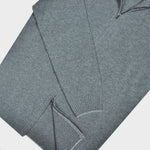 Merino Zip Cardigan in Grey with Light Grey Trim