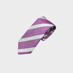 Pink Tussah with White Reppe Stripes Silk Tie