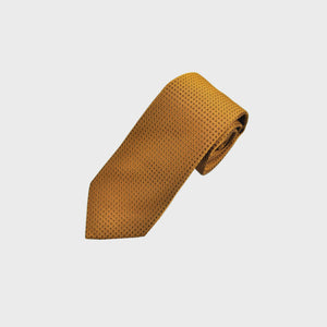 Natte Woven Squares Silk Tie in Gold