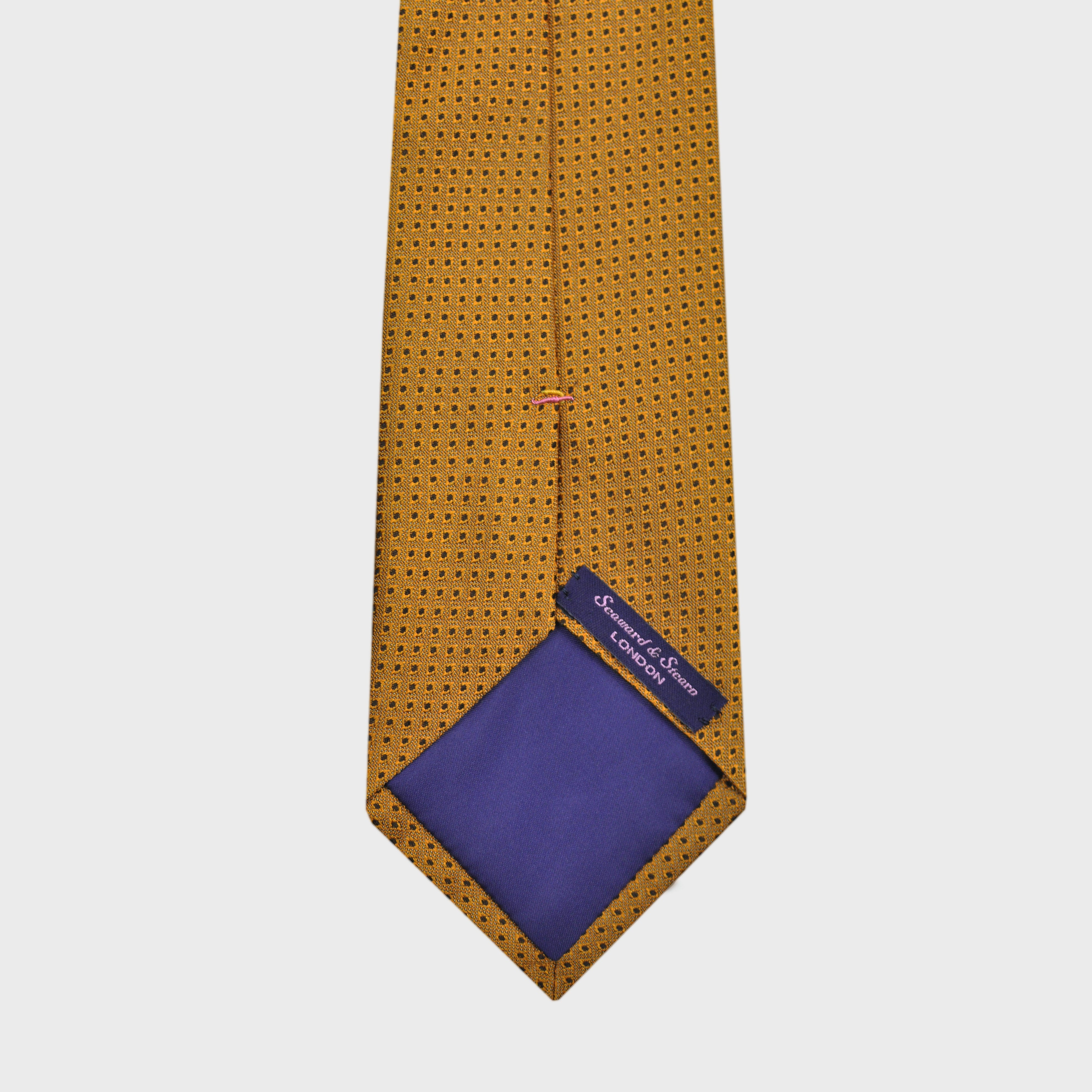 Natte Woven Squares Silk Tie in Gold