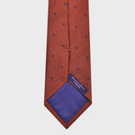 Natte with Polka Dots Woven Silk Tie in Rusty Brown with Blue