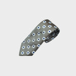 Woven Geometrics on Natte Silk Tie in Grey