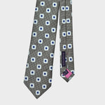 Woven Geometrics on Natte Silk Tie in Grey