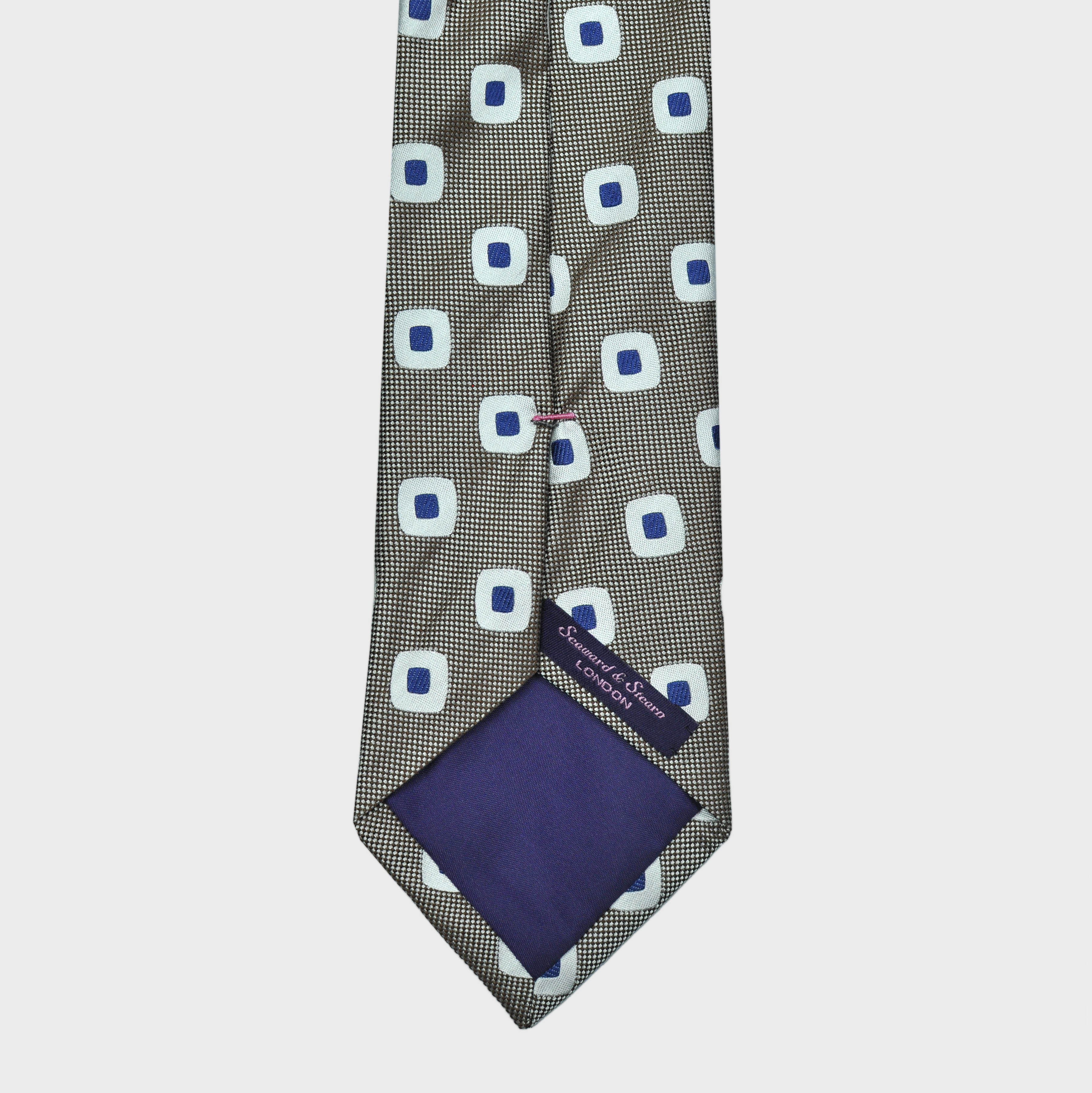 Woven Geometrics on Natte Silk Tie in Grey