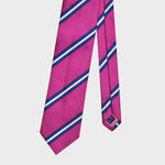 Classic Reppe Stripes Silk Tie in Pink, Blue & White