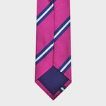 Classic Reppe Stripes Silk Tie in Pink, Blue & White