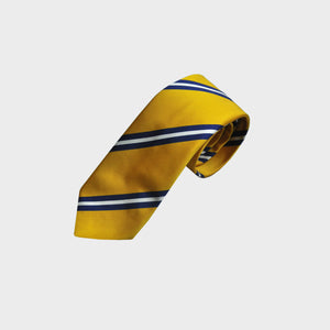 Classic Reppe Stripes Silk Tie in Yellow, Blue & White