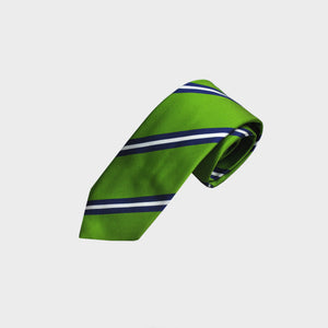 Classic Reppe Stripes Silk Tie in Green, Blue & White