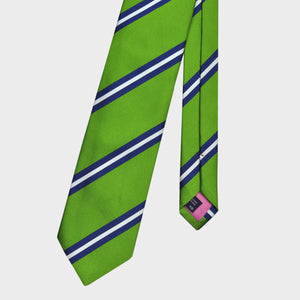 Classic Reppe Stripes Silk Tie in Green, Blue & White