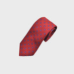 Neat Repeat Squares Woven Silk Tie in Red & Blue