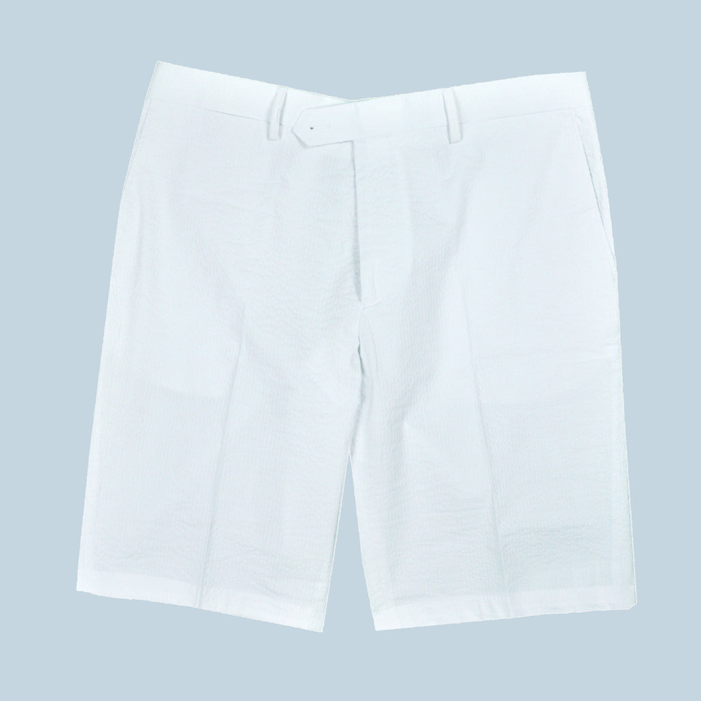 Classic Seersucker Short in White