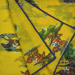 Horse Racing Cotton & Cashmere Pocket Square in Yellow