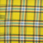 Plaid Cotton & Cashmere Pocket Square in Yellow & Blue