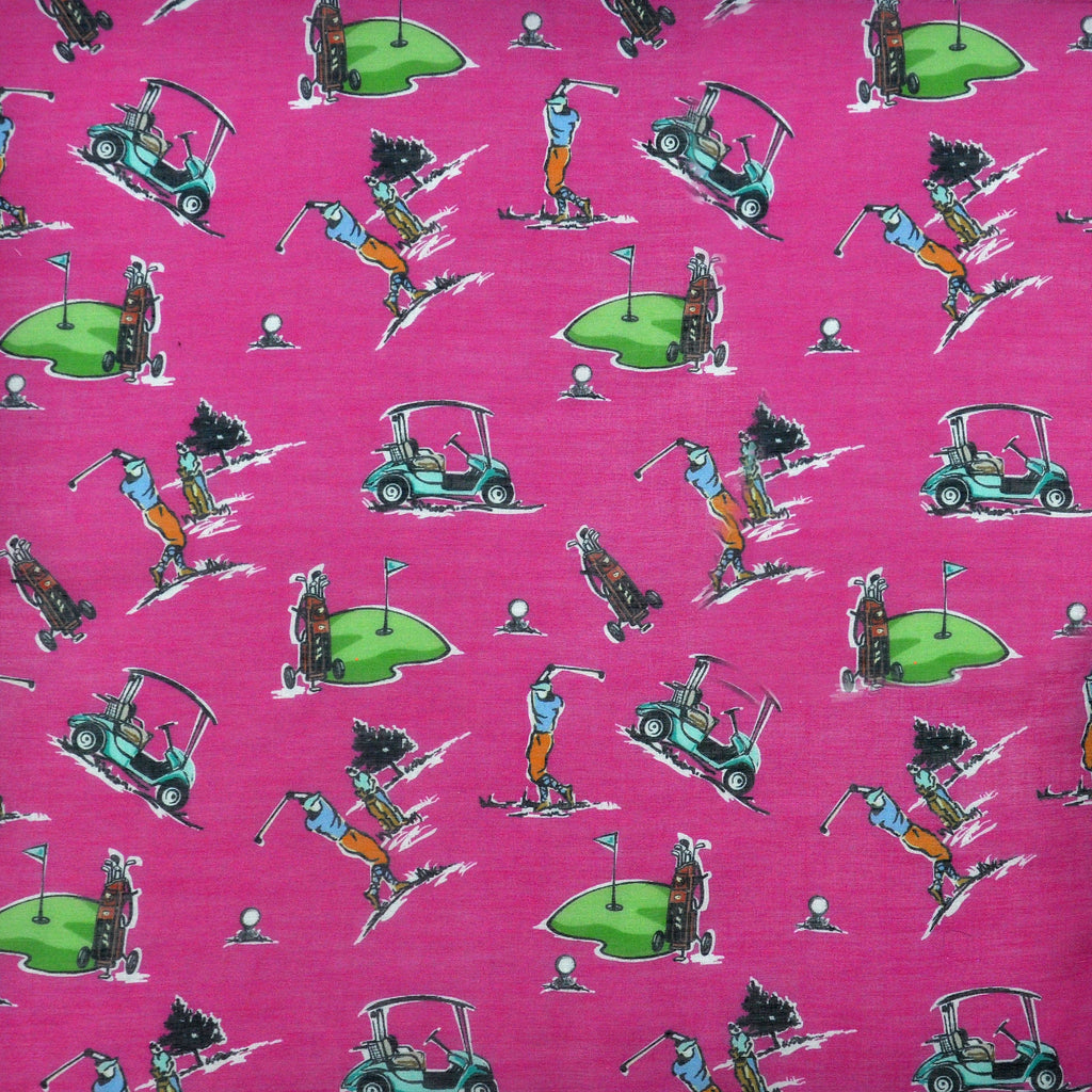 Golfing Cotton & Cashmere Pocket Square in Pink