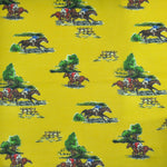 Horse Racing Cotton & Cashmere Pocket Square in Yellow