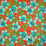 Flowers Cotton & Cashmere Pocket Square in Orange, Teal & Green