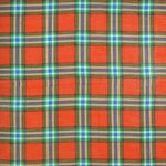 Plaid Cotton & Cashmere Pocket Square in Orange & Green