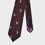 English Woven Silk Flying Duck Tie in Claret