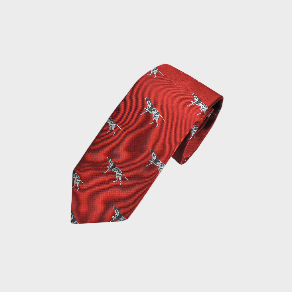 English Woven Silk Pointer Tie in Orange