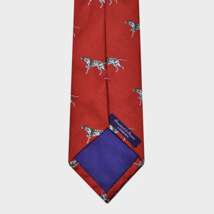 English Woven Silk Pointer Tie in Orange