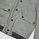 Wool Bomber Jacket in Ecru