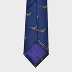 English Woven Silk Pheasant Tie in Blue