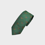 English Woven Silk Pheasant Tie in Green