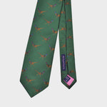 English Woven Silk Pheasant Tie in Green