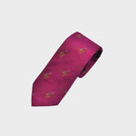 English Woven Silk Pheasant Tie in Pink