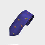 English Woven Silk Pheasant Tie in Purple