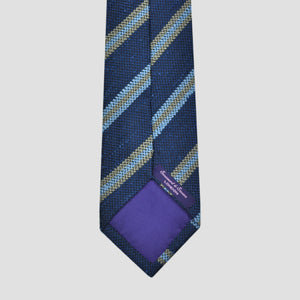 Neat Stripes Slub Wool Tie in Blue, Light Blue & Faded Yellow