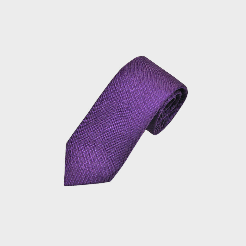 Tussah Silk Tie in Purple