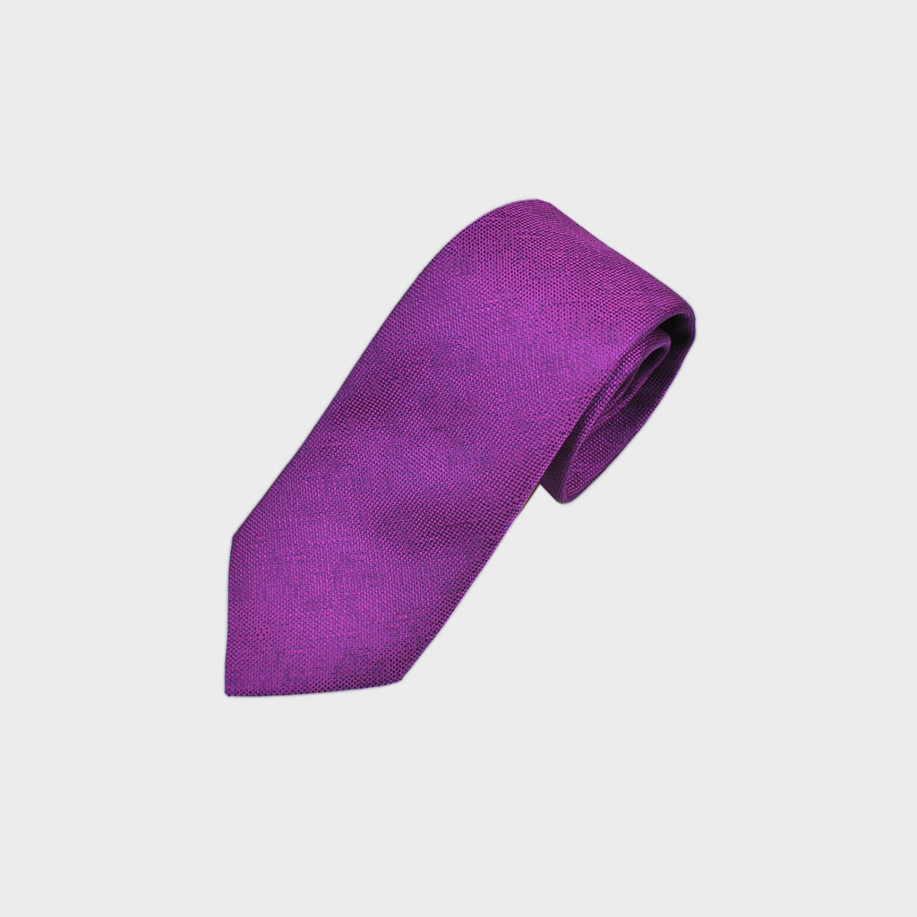 Tussah Silk Tie in Magenta Pink