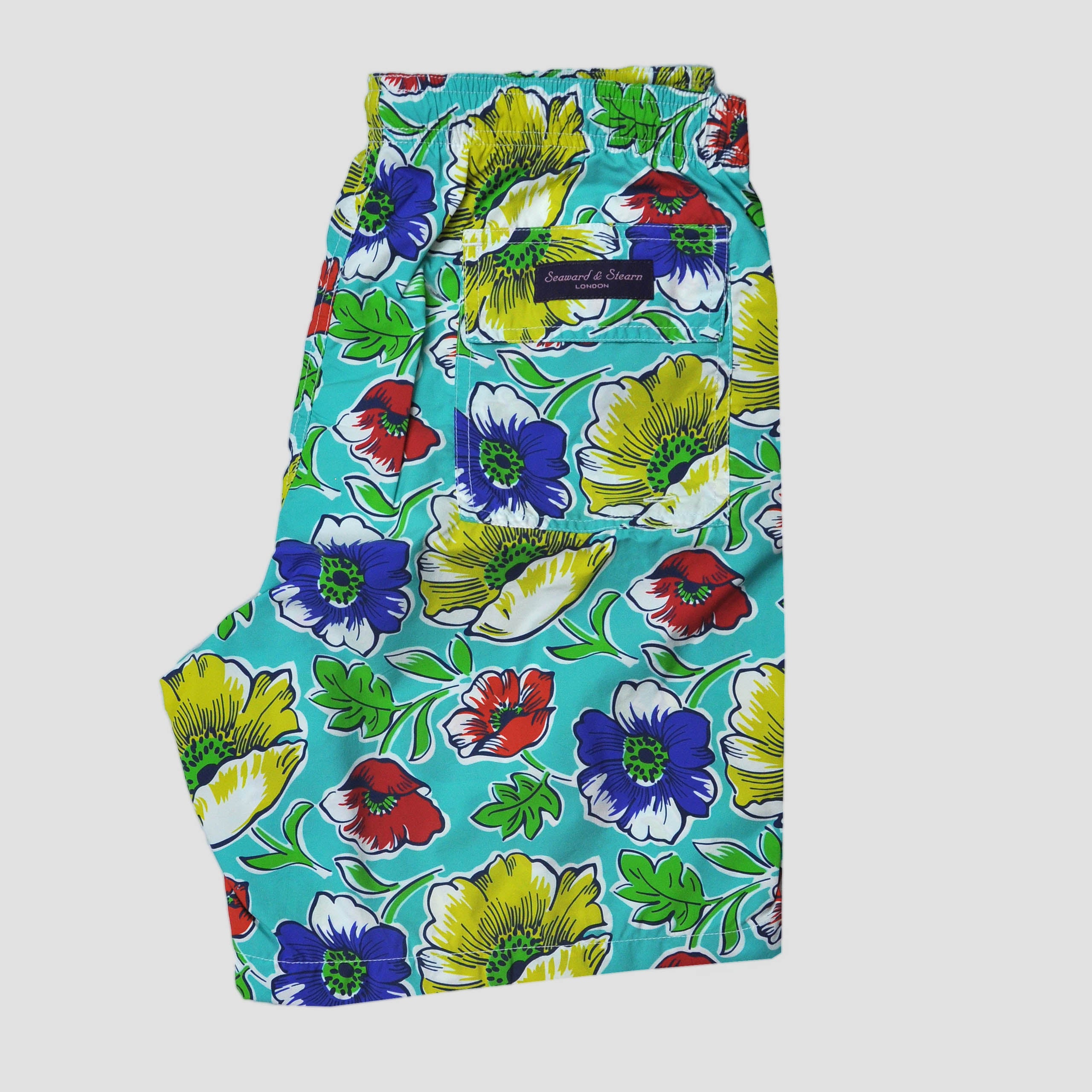 Flowers Swim Short in Teal