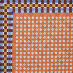 Dots & Geo's Reversible Panama Silk Pocket Square in Peach & Blue & Brown