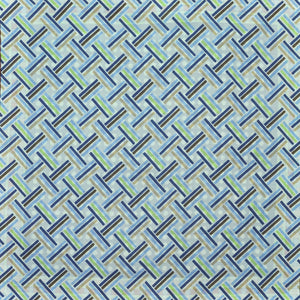 Dots & Geo's Reversible Panama Silk Pocket Square in Blue & Brown & Lime