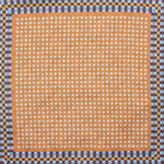 Dots & Geo's Reversible Panama Silk Pocket Square in Peach & Blue & Brown