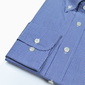 Micro Gingham Button Down Shirt in Blue