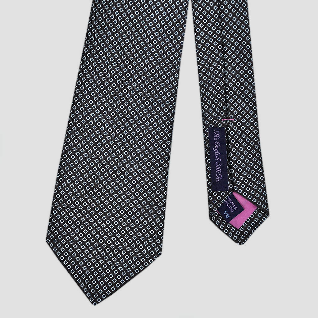 Dotty Neat Repeat Silk Tie in Brown