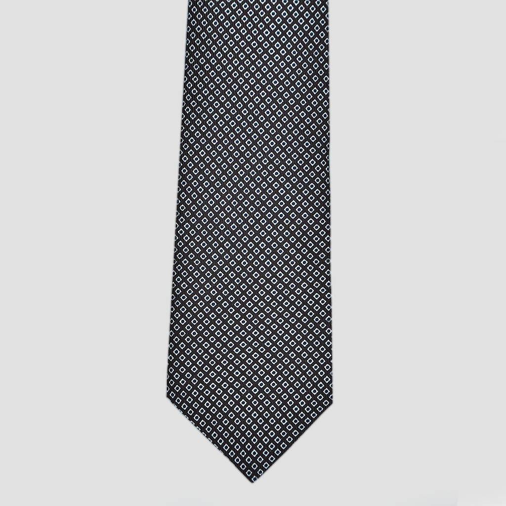 Dotty Neat Repeat Silk Tie in Brown