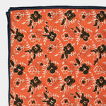 Spring Flower Linen Pocket Square in Orange