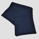 Chunky Merino Rib Scarf in Blue