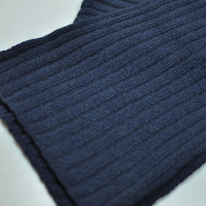 Chunky Merino Rib Scarf in Blue