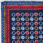 Dots & Paisley Reversible Panama Silk Pocket Square in Blues & Red